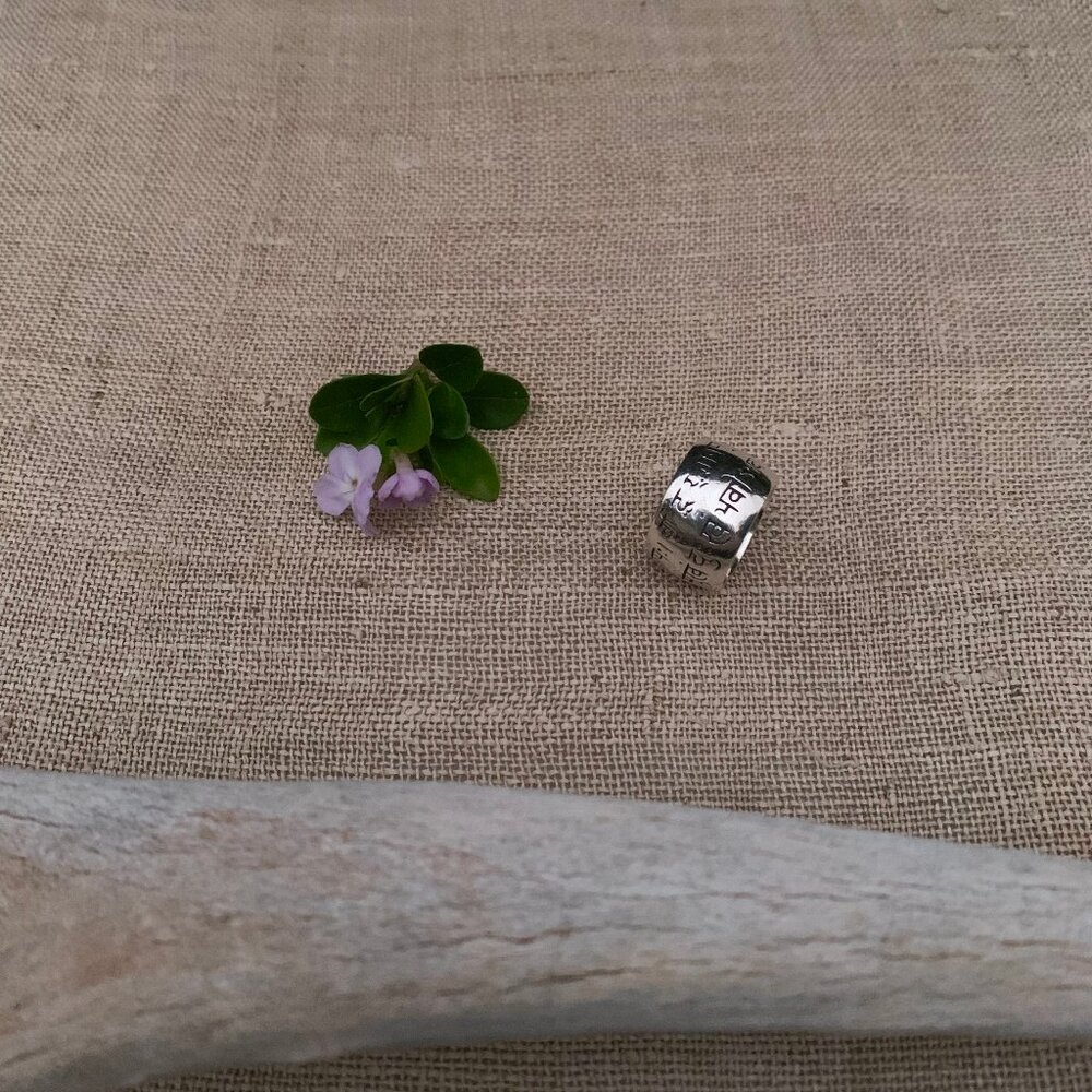 Me & Ro Sterling Silver Wide Sanskrit Ring - Picture 9 of 11
